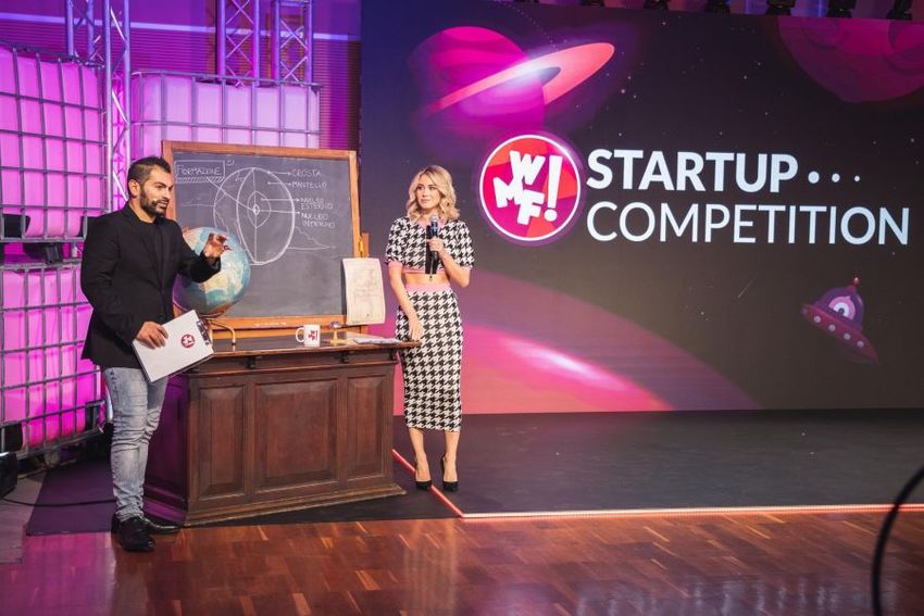 Diletta Leotta and Cosmano Lombardo - co hosts at the Startup Competition Finale at WMF2020